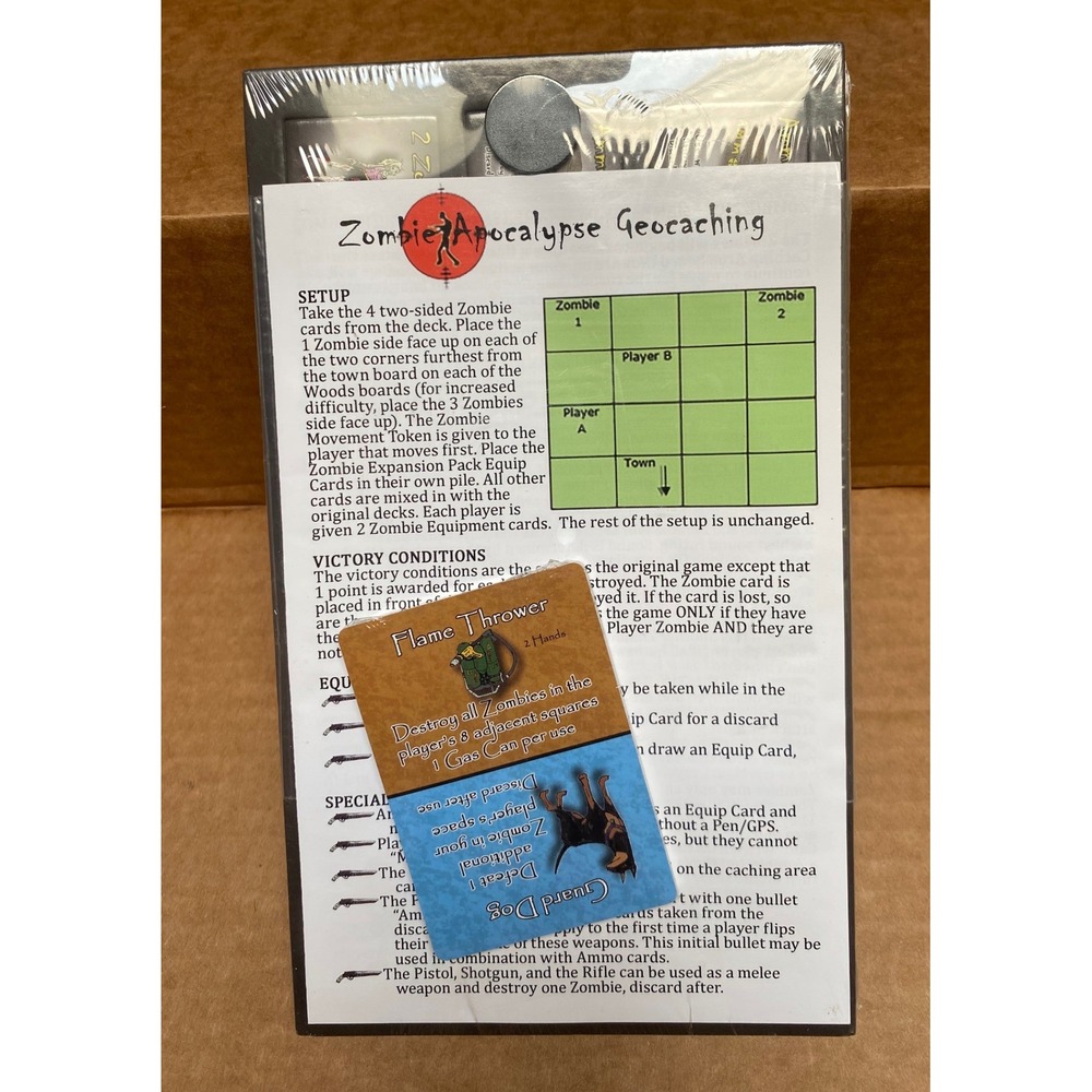 Cache Me If You Can Zombie Apocalypse Geocaching Expansion Pack Game Sealed New